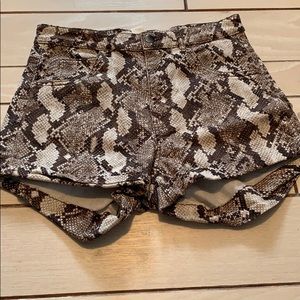 Women’s shorts- looks like a snake design (brown)